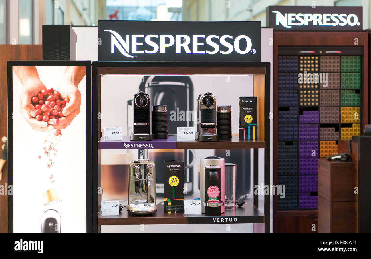 Un magasin de vente Nespresso machines à café Nespresso avec dosettes