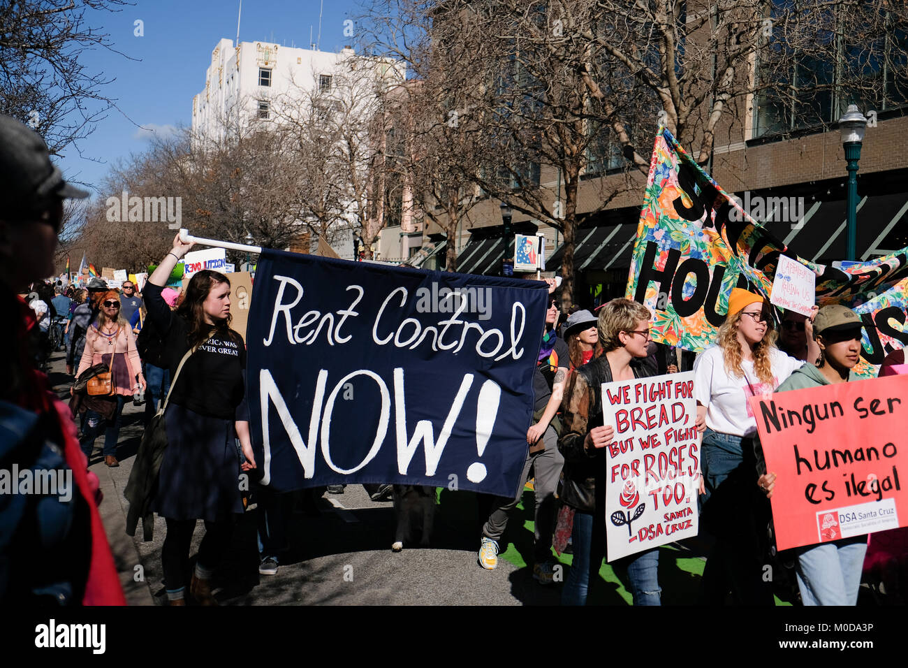Santa Cruz, USA. 20 Jan, 2018. Marche des femmes Santa Cruz, USA Crédit : Maintenant le contrôle des loyers Ruth Grimes/Alamy Live News Banque D'Images