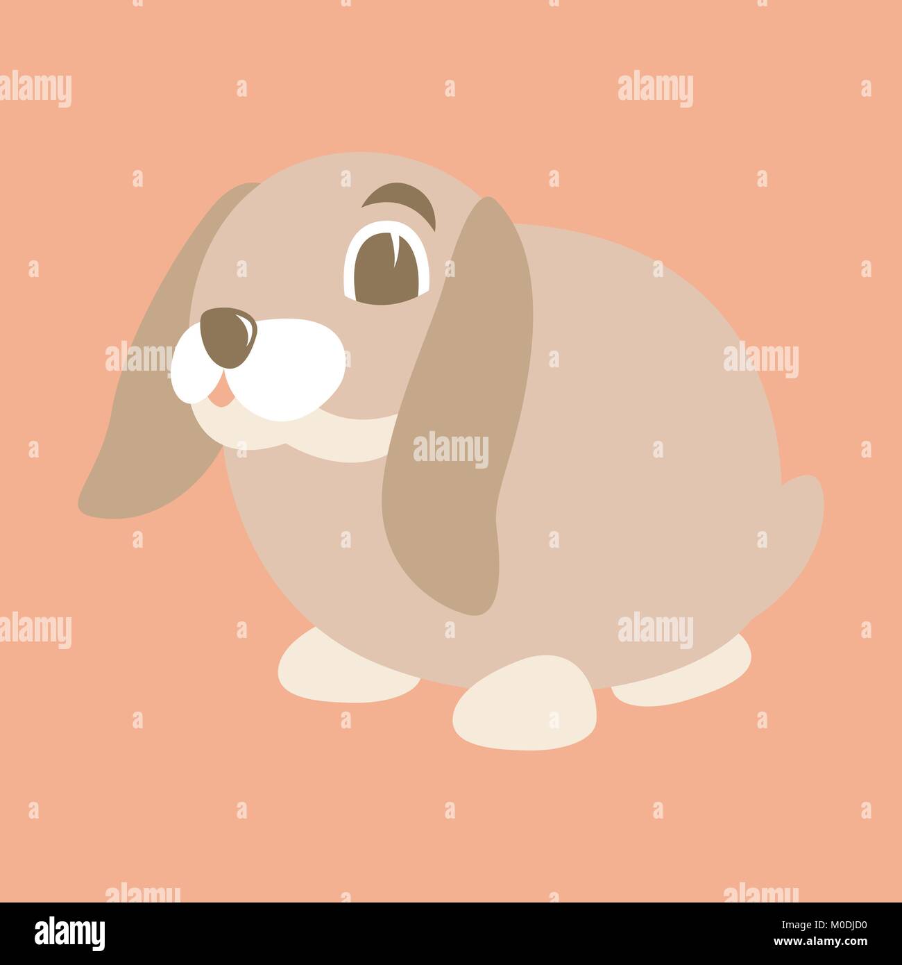 Vector illustration lapin lièvre style plat côté profil Illustration de Vecteur