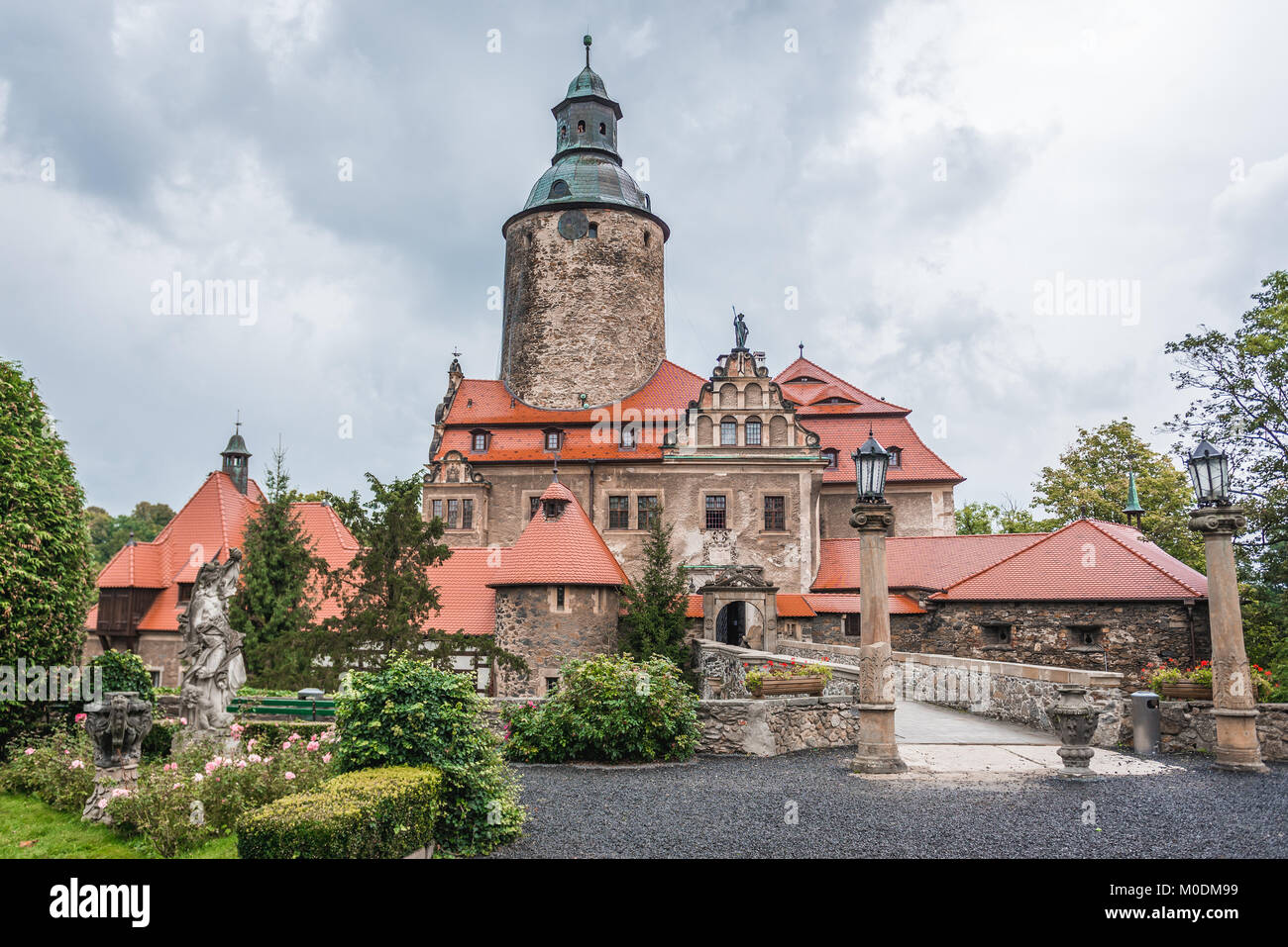 Château Czocha défensive à Sucha village, Basse-silésie de Pologne Banque D'Images