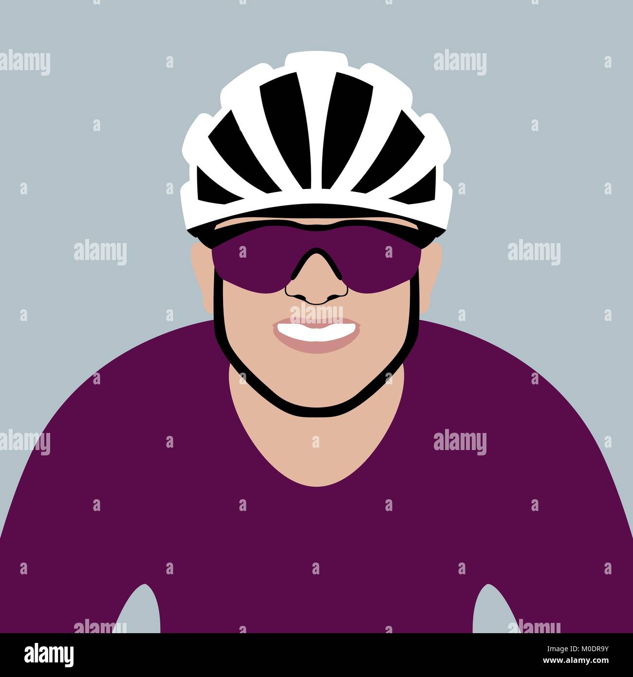 Tête cycliste vector illustration style plat recto Illustration de Vecteur Tête cycliste vector illustration style plat recto Illustration de Vecteur