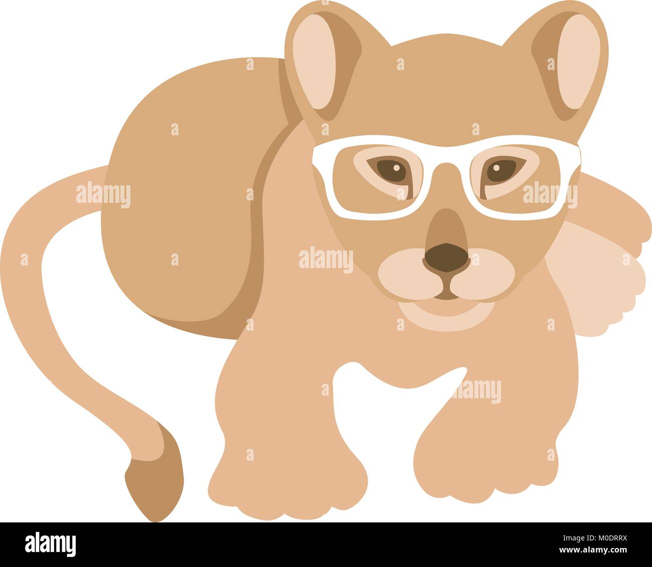 Face à tête de lion dans les verres vector illustration style plat Illustration de Vecteur Face à tête de lion dans les verres vector illustration style plat Illustration de Vecteur