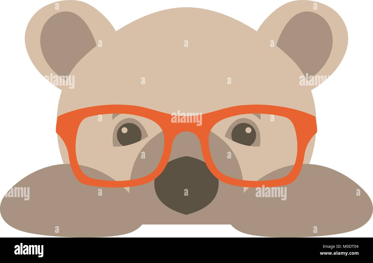 Face à l'ours dans les verres avant de type télévision illustration vectorielle Illustration de Vecteur