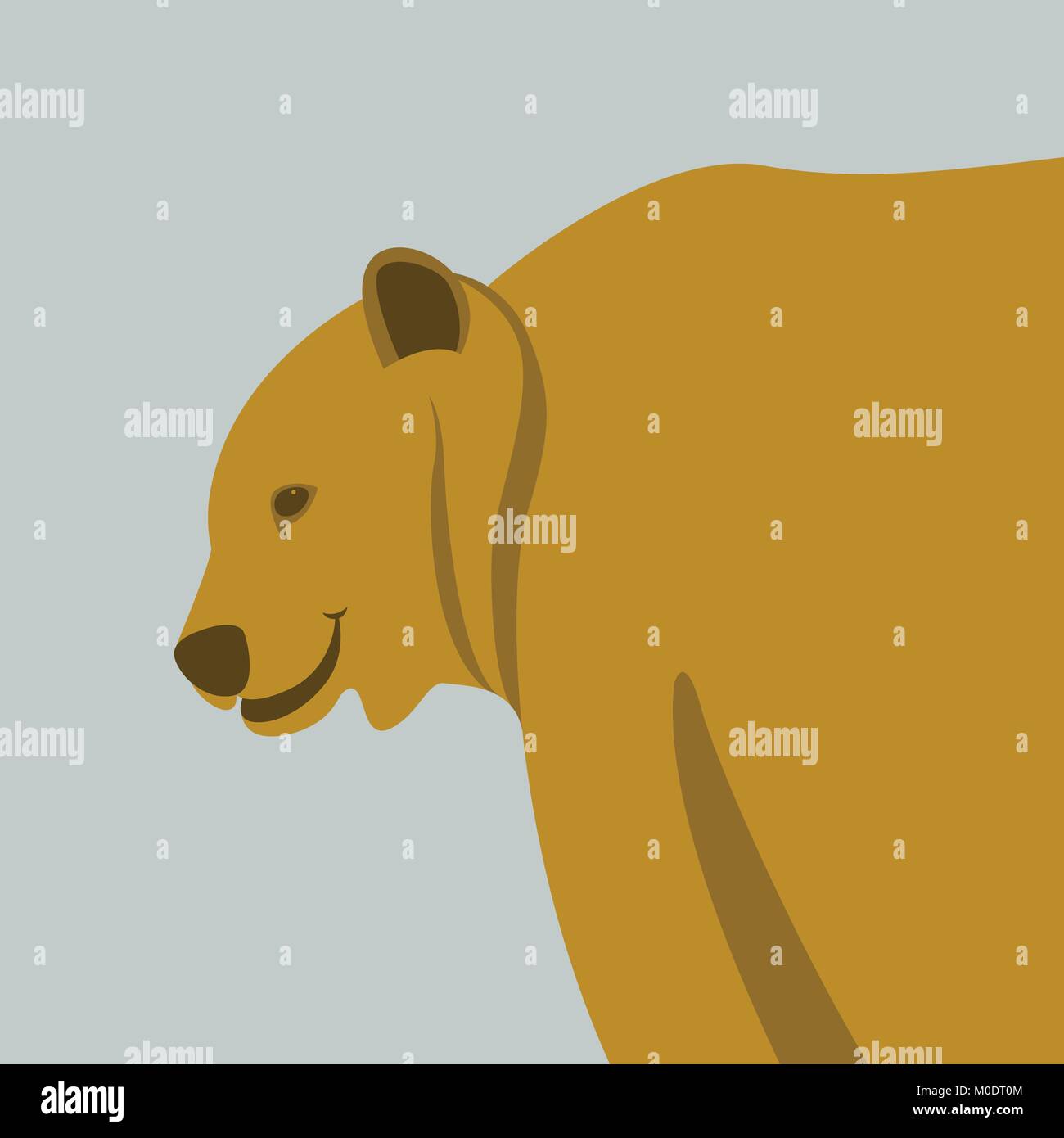 Brown Bear style plat profil d'illustration vectorielle Illustration de Vecteur