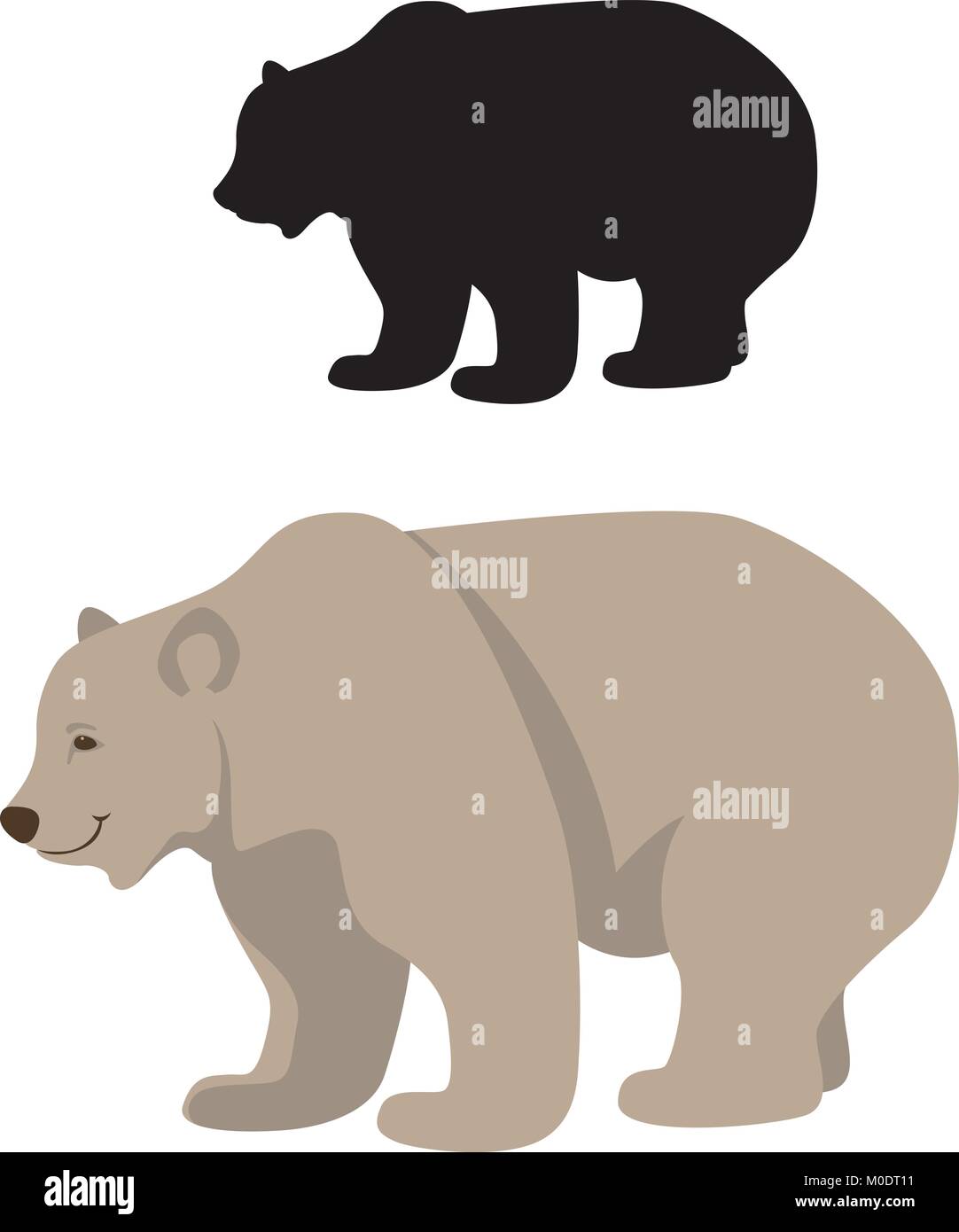 Brown Bear style plat vector illustration silhouette profil Illustration de Vecteur