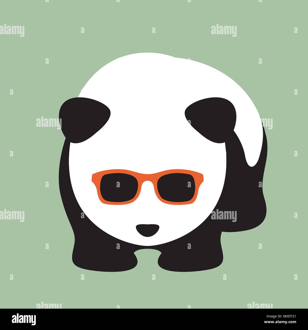 En face de panda plat à l'illustration vectorielle lunettes Illustration de Vecteur