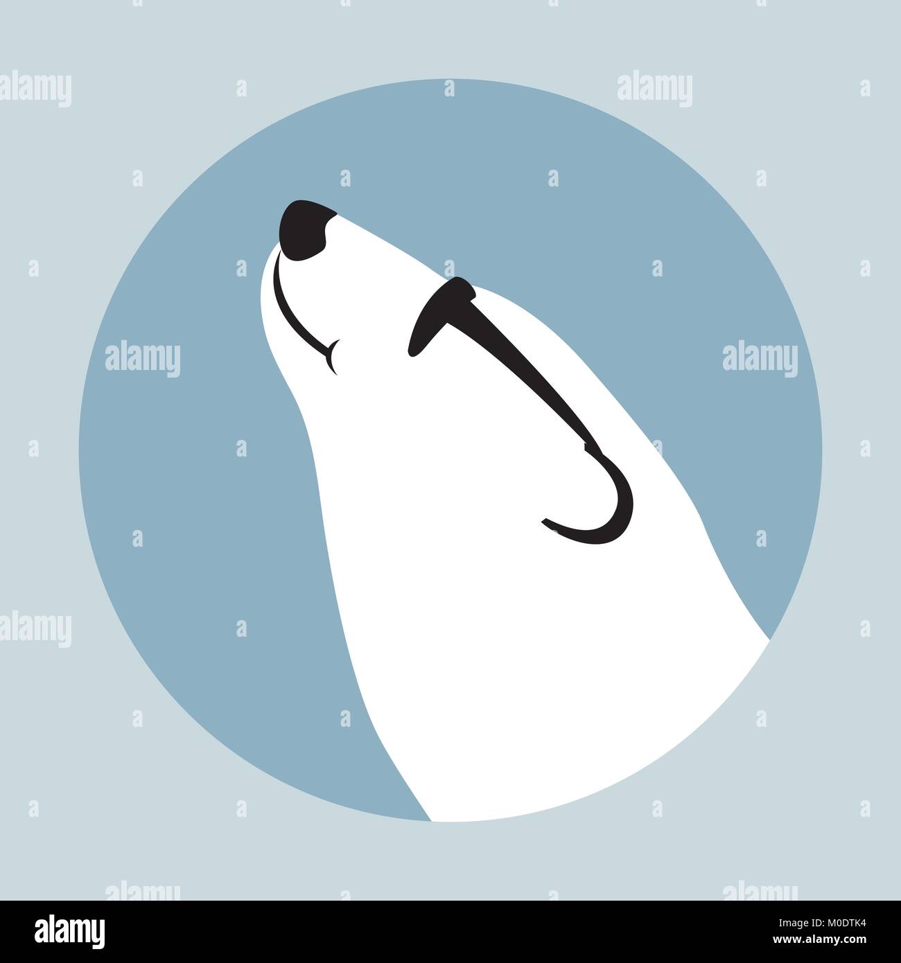 Face à l'ours polaire dans les verres vector illustration style plat Illustration de Vecteur