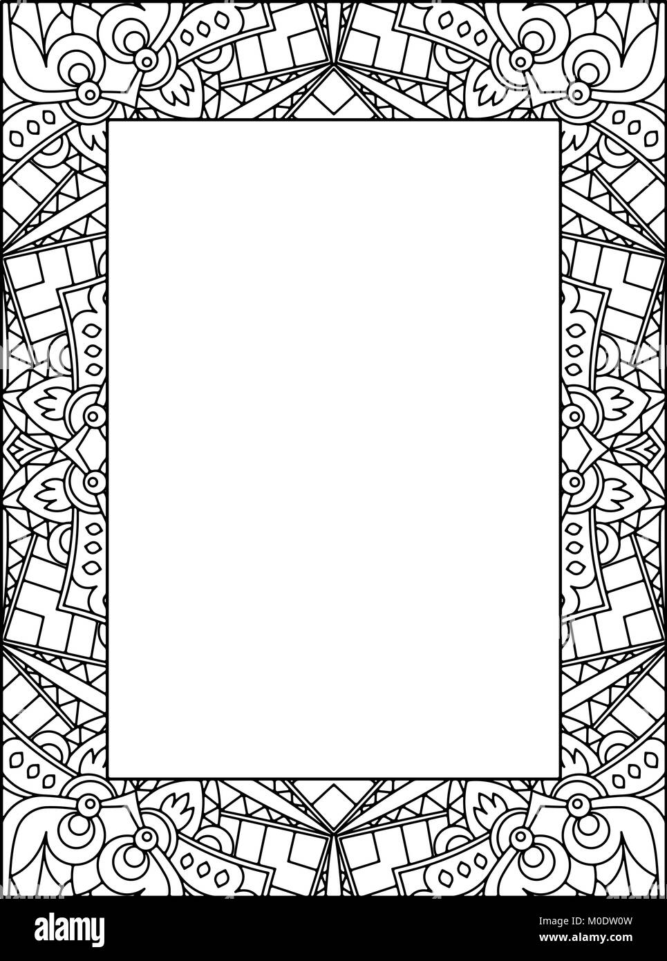 Image abstrait décoratif, noir et blanc avec ornement lieu vide pour votre texte. Vector Illustration. Illustration de Vecteur