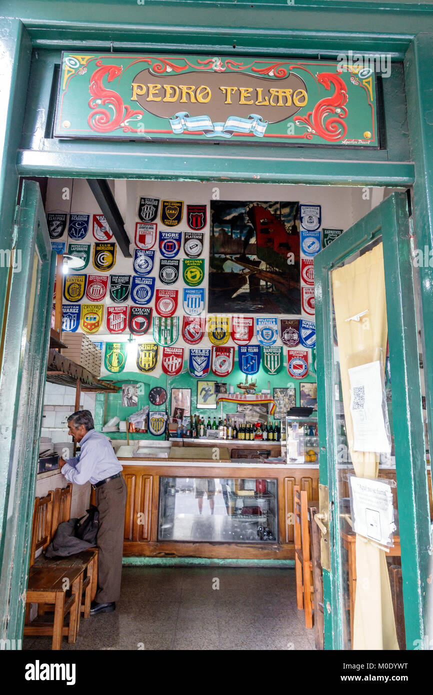 Buenos Aires Argentina,San Telmo,quartier historique,Bar Pedro Telmo,pub local,bar sportif,entrée,panneau,hispanique ARG171119356 Banque D'Images