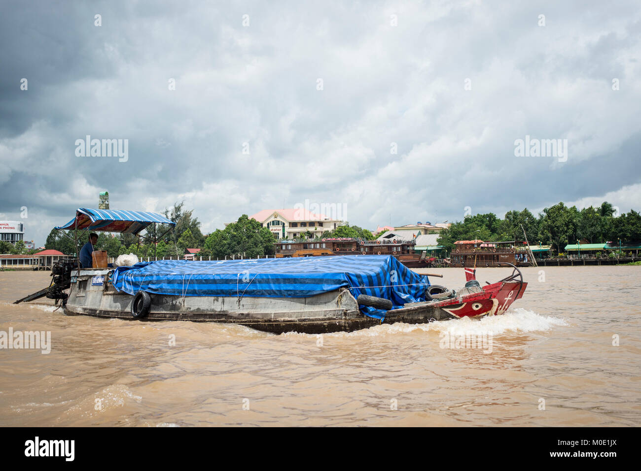River Barge, Mekong, Vietnam Banque D'Images