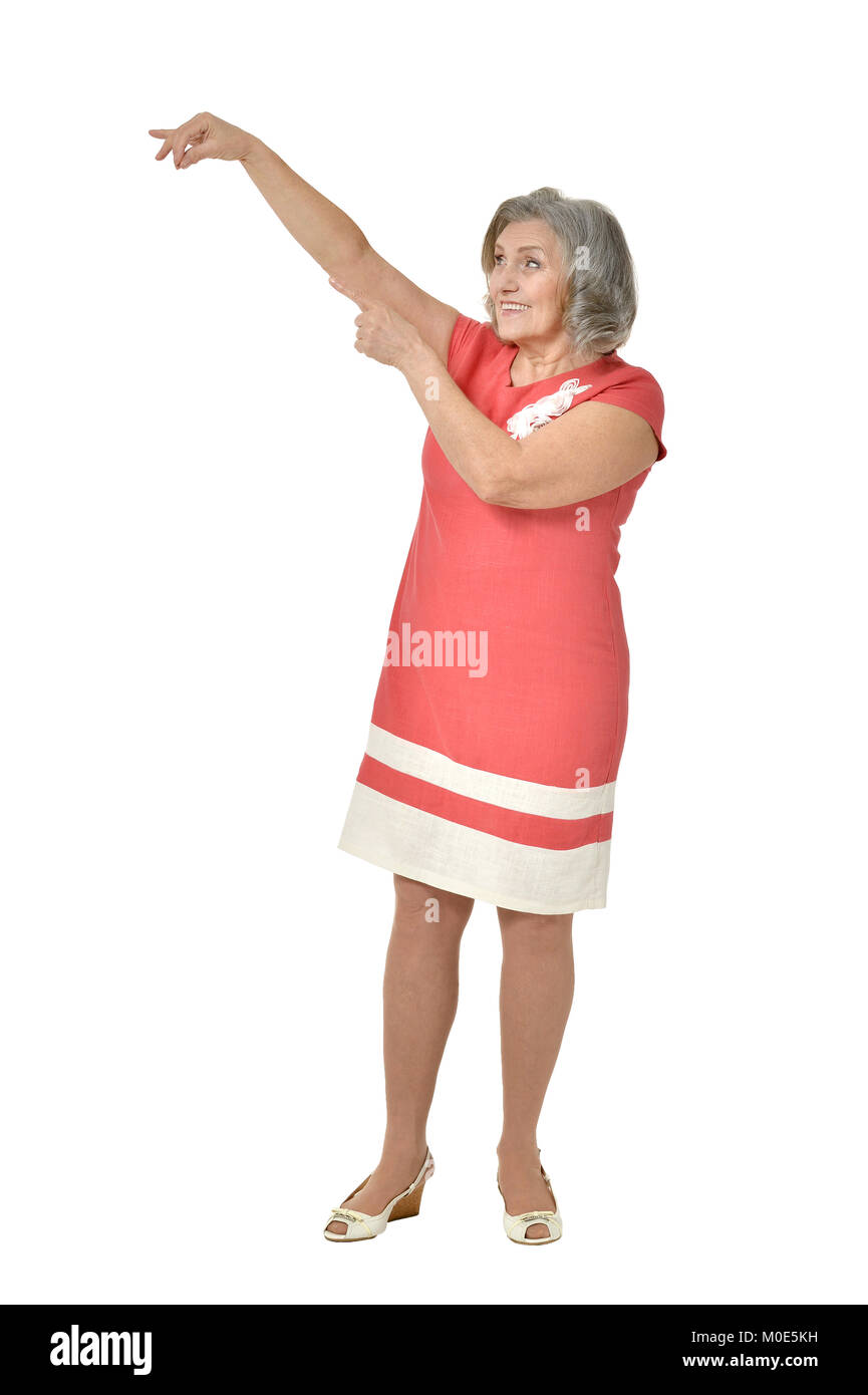 Femme âgée en pointant robe Banque D'Images Femme âgée en pointant robe Banque D'Images
