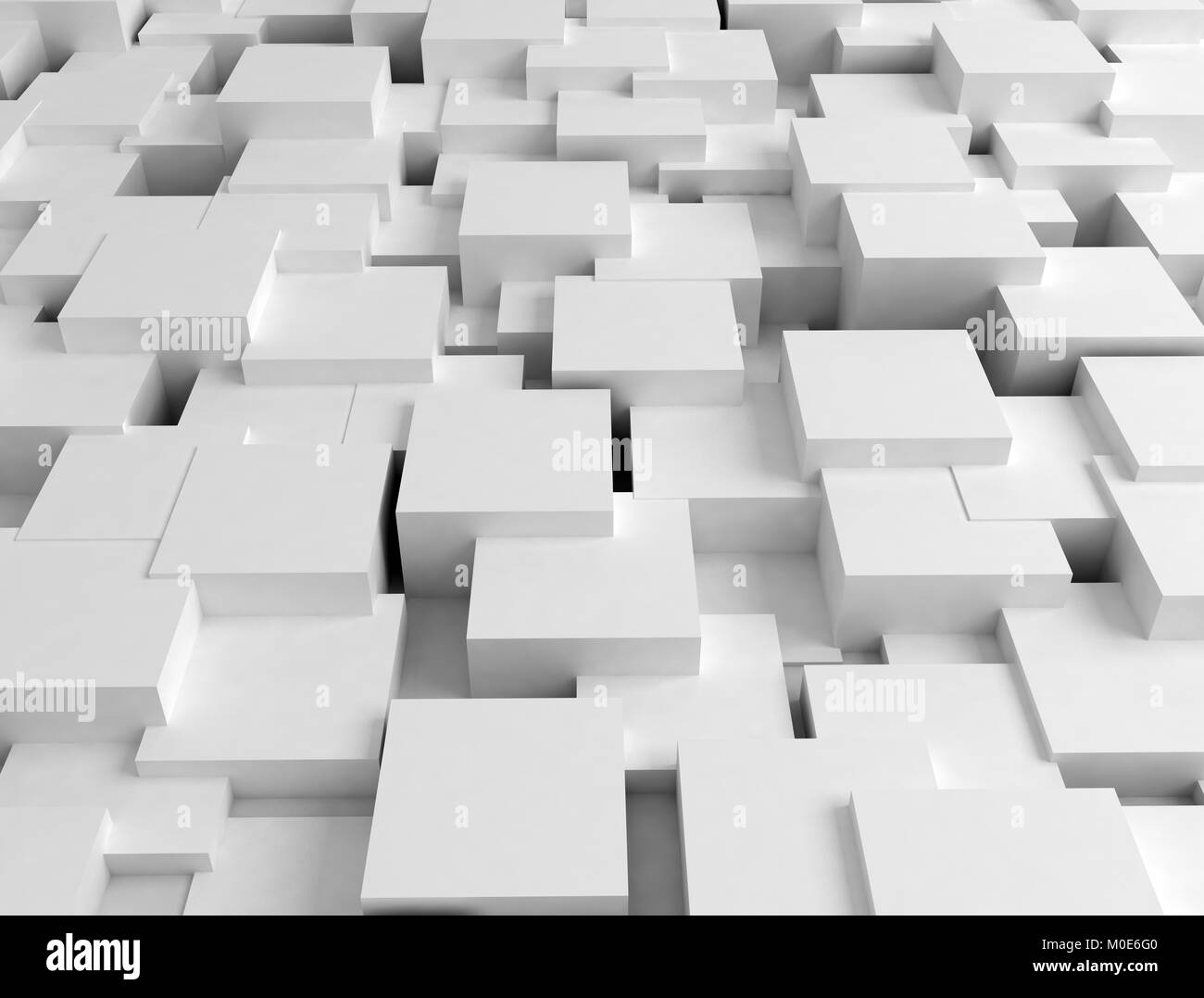 Résumé blanc surface cubes 3d illustration Banque D'Images