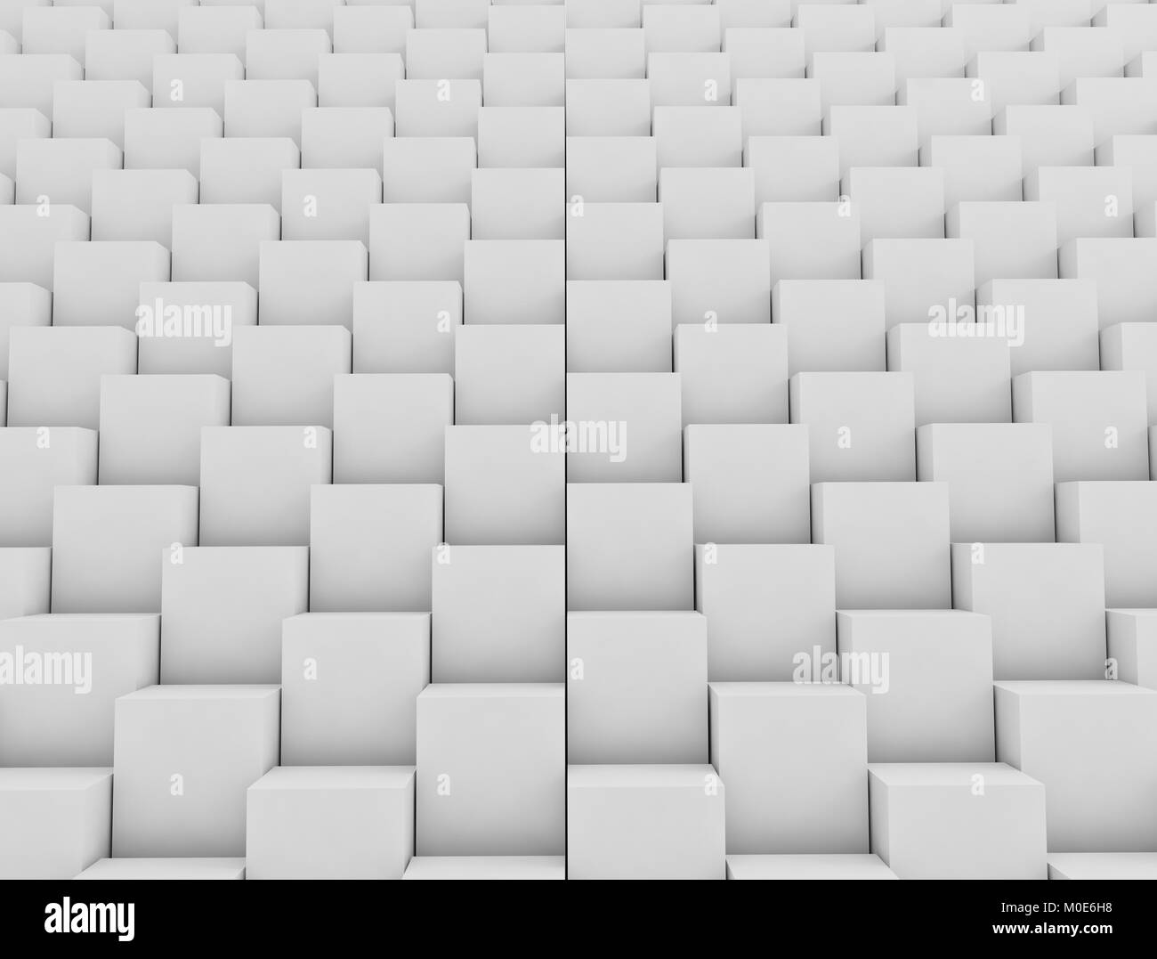 Cases blanches mur empilés 3d abstract background Banque D'Images