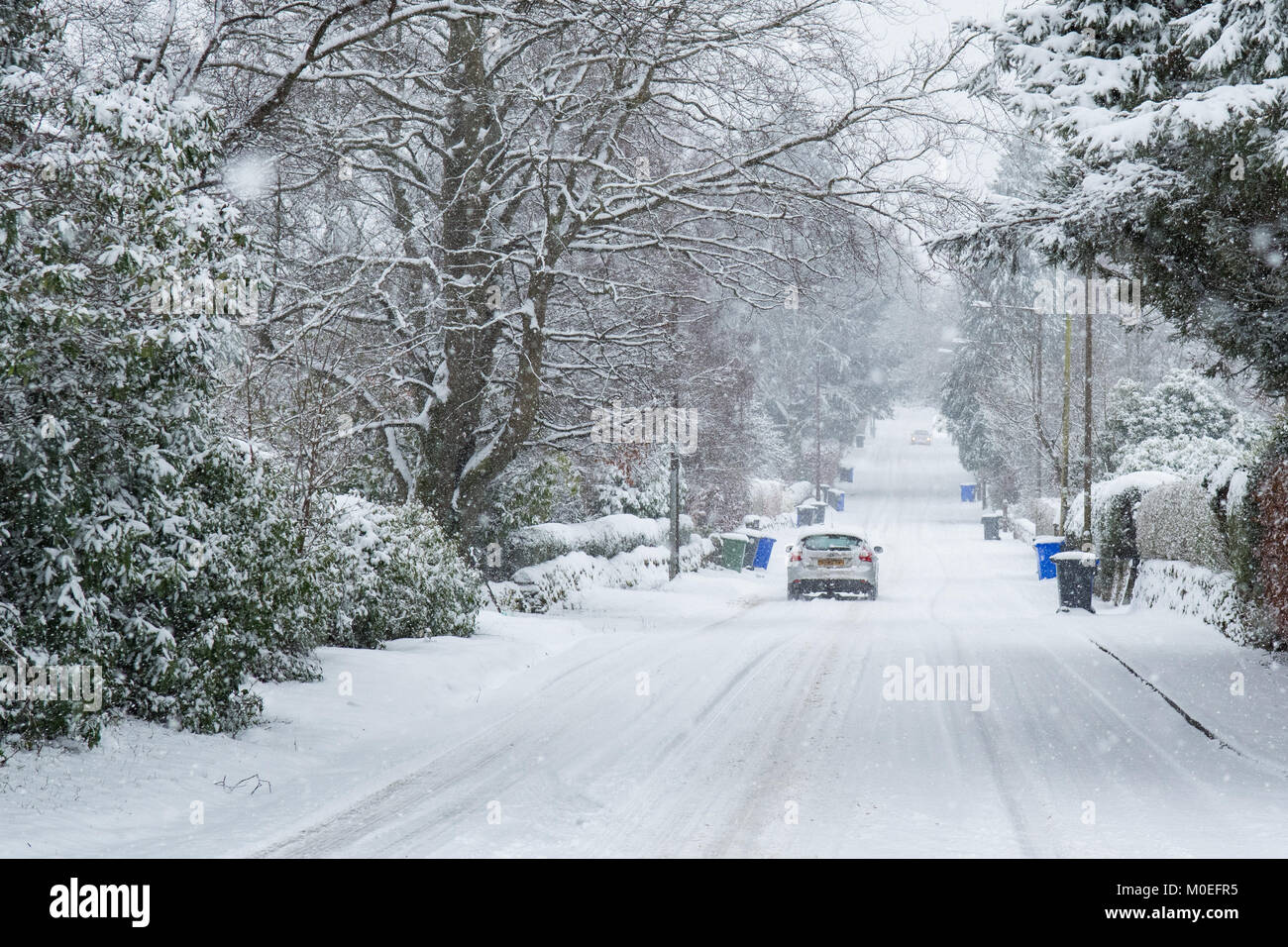 Killearn, Stirlingshire, Scotland, UK - 21 janvier 2018 : UK - beaucoup de neige dans le Stirlingshire village de Killearn Crédit : Kay Roxby/Alamy Live News Banque D'Images