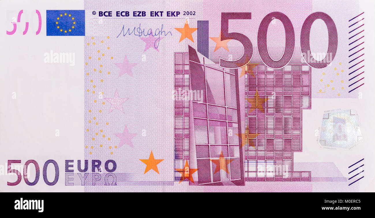 Des billets de cinq cents euros. Banque D'Images
