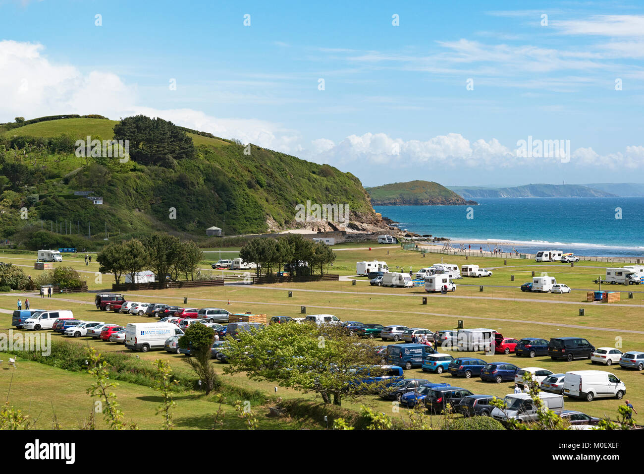 Pentewan sands holiday Caravan and Camping Park près de mevagissey à Cornwall, Angleterre, Grande-Bretagne, Royaume-Uni. Banque D'Images