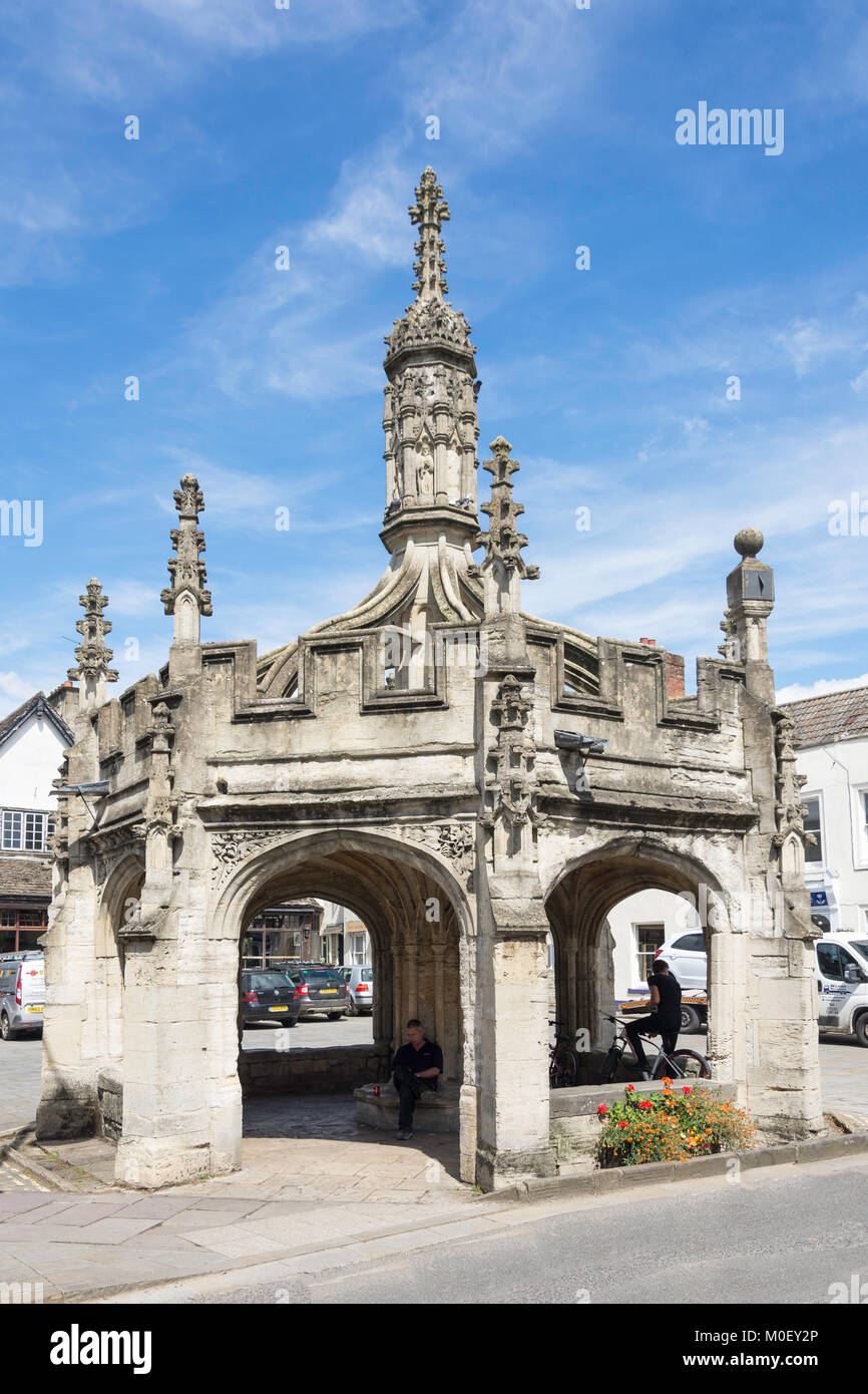 15e siècle marché Malmesbury, croix croix du marché, Malmesbury, Wiltshire, Angleterre, Royaume-Uni Banque D'Images