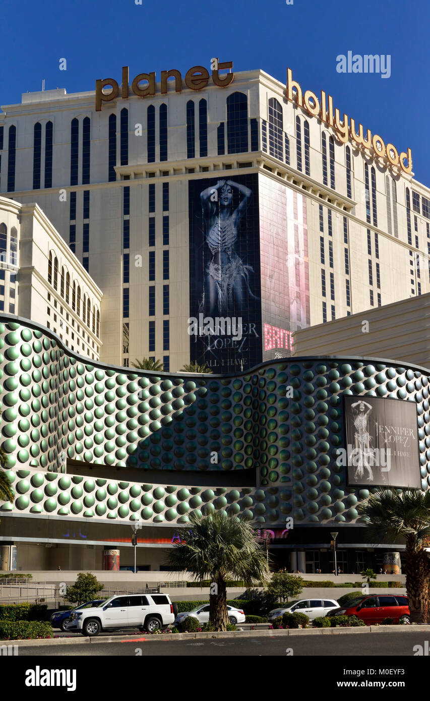 Planet Hollywood extérieur sur le Strip de Las Vegas. Banque D'Images