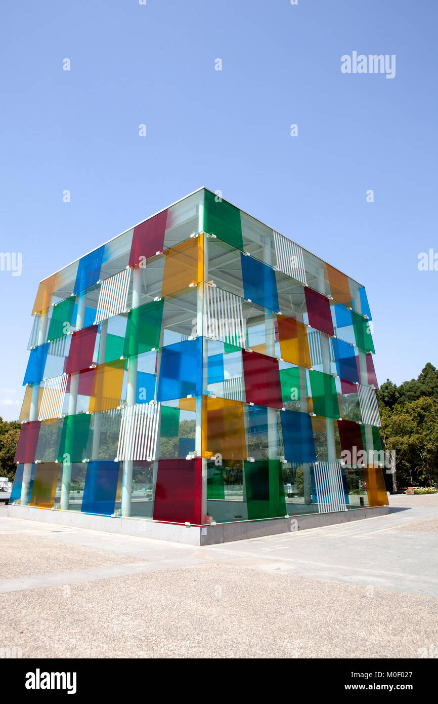 Le Centre Pompidou Malaga, Musée d'art contemporain du Centre Pompidou à Malaga, Andalousie, Espagne Muelle Uno Banque D'Images