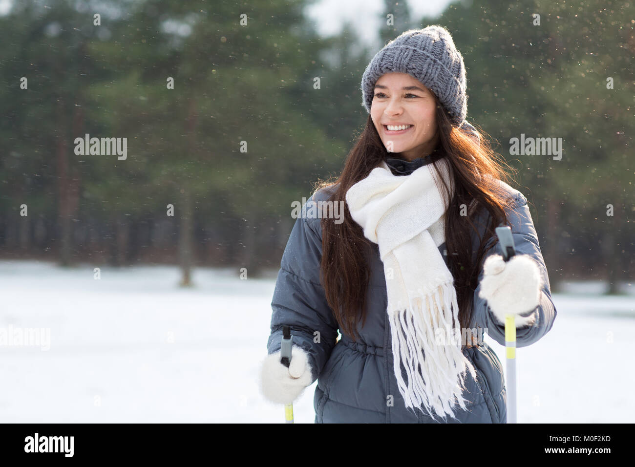 Le ski en neige Banque D'Images