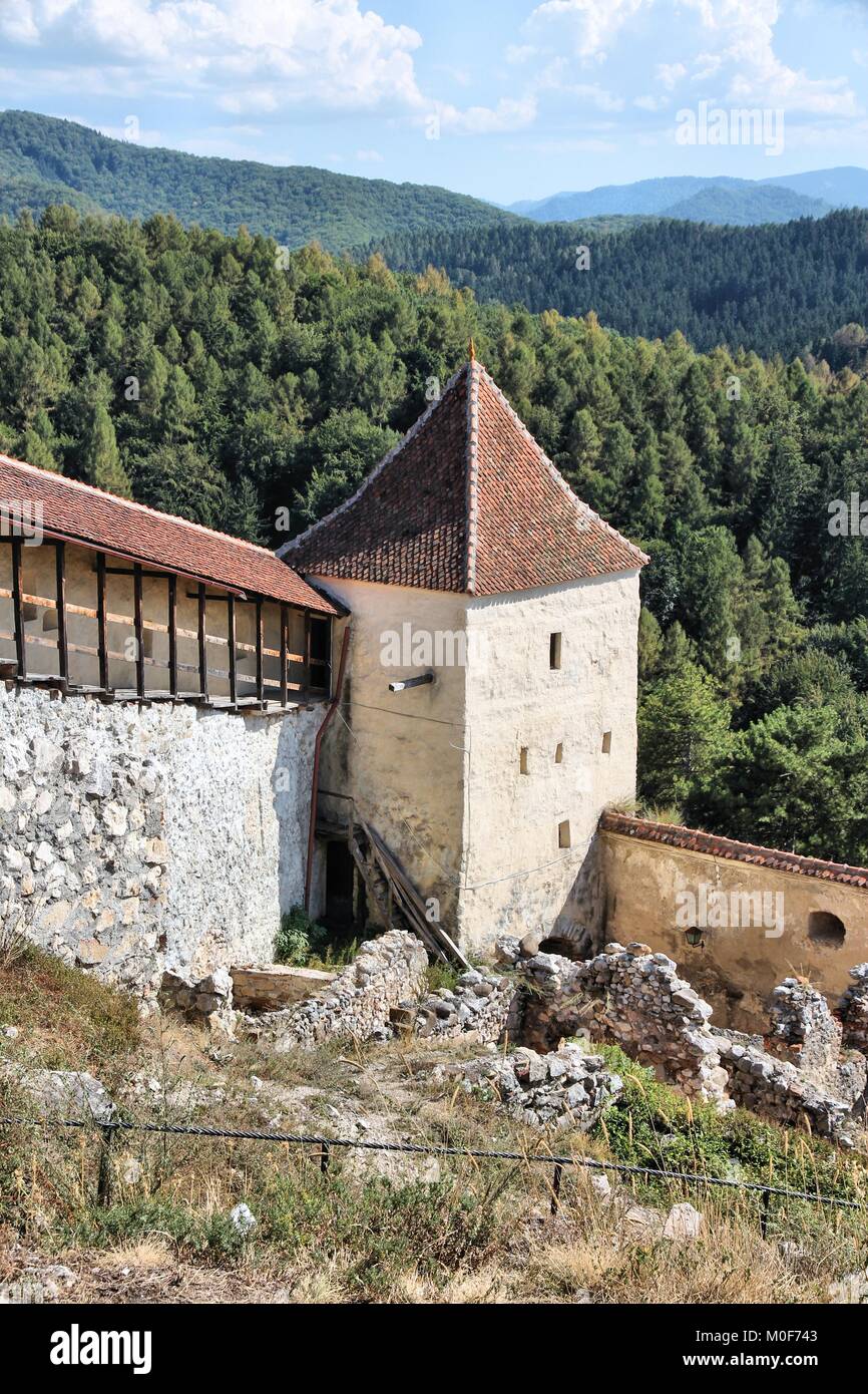 Château de Rasnov dans région de Transylvanie, en Roumanie. Ancienne forteresse. Banque D'Images