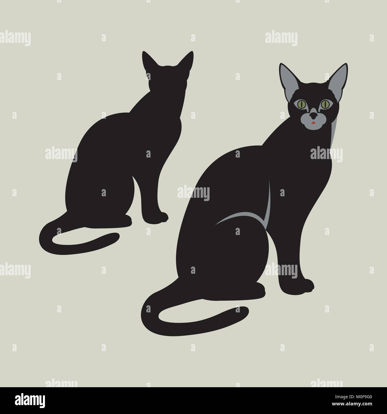 Vector Illustration Silhouette De Chat Noir Style Plat Cote Profil Image Vectorielle Stock Alamy