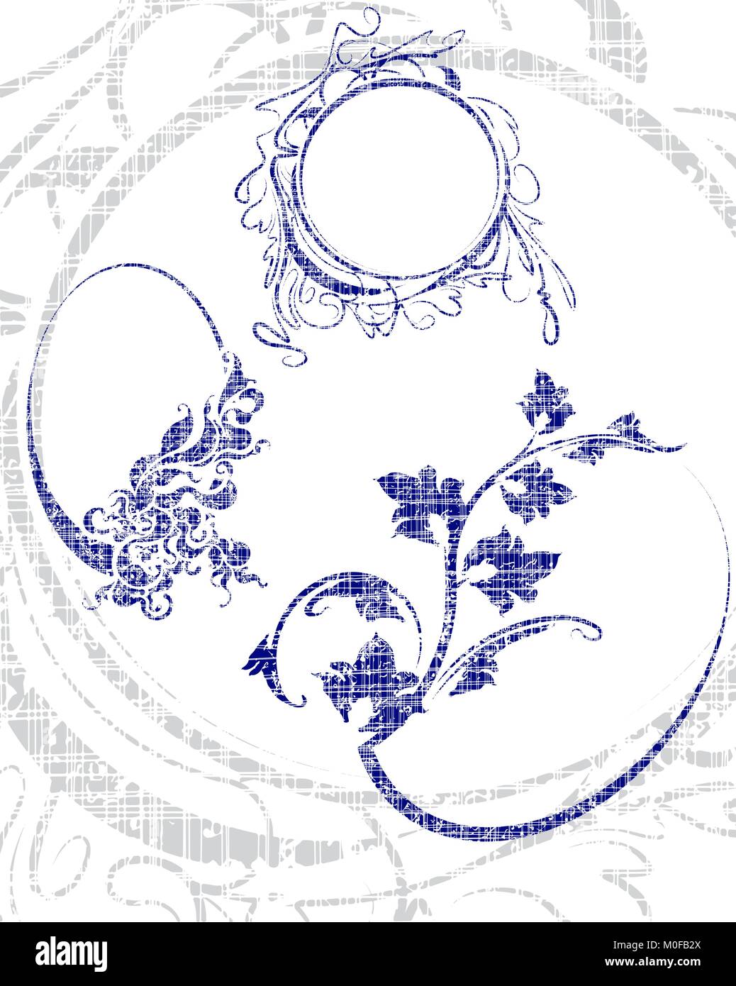 Ensemble de trois cadres vintage déchiré Illustration de Vecteur