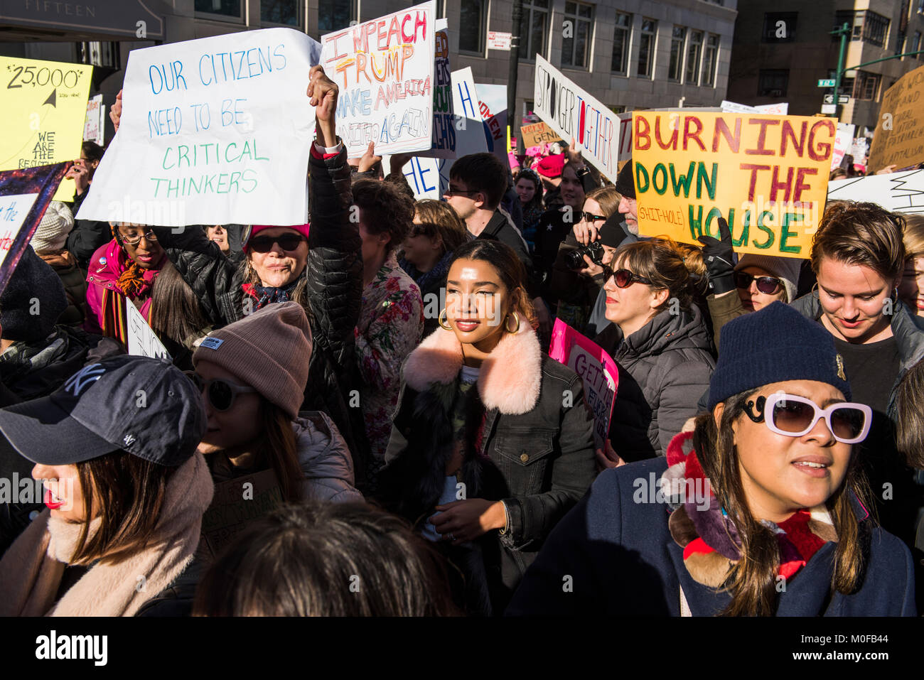 New York, NY, USA - Le 20 janvier 2018 : Marche des femmes 2018 Banque D'Images