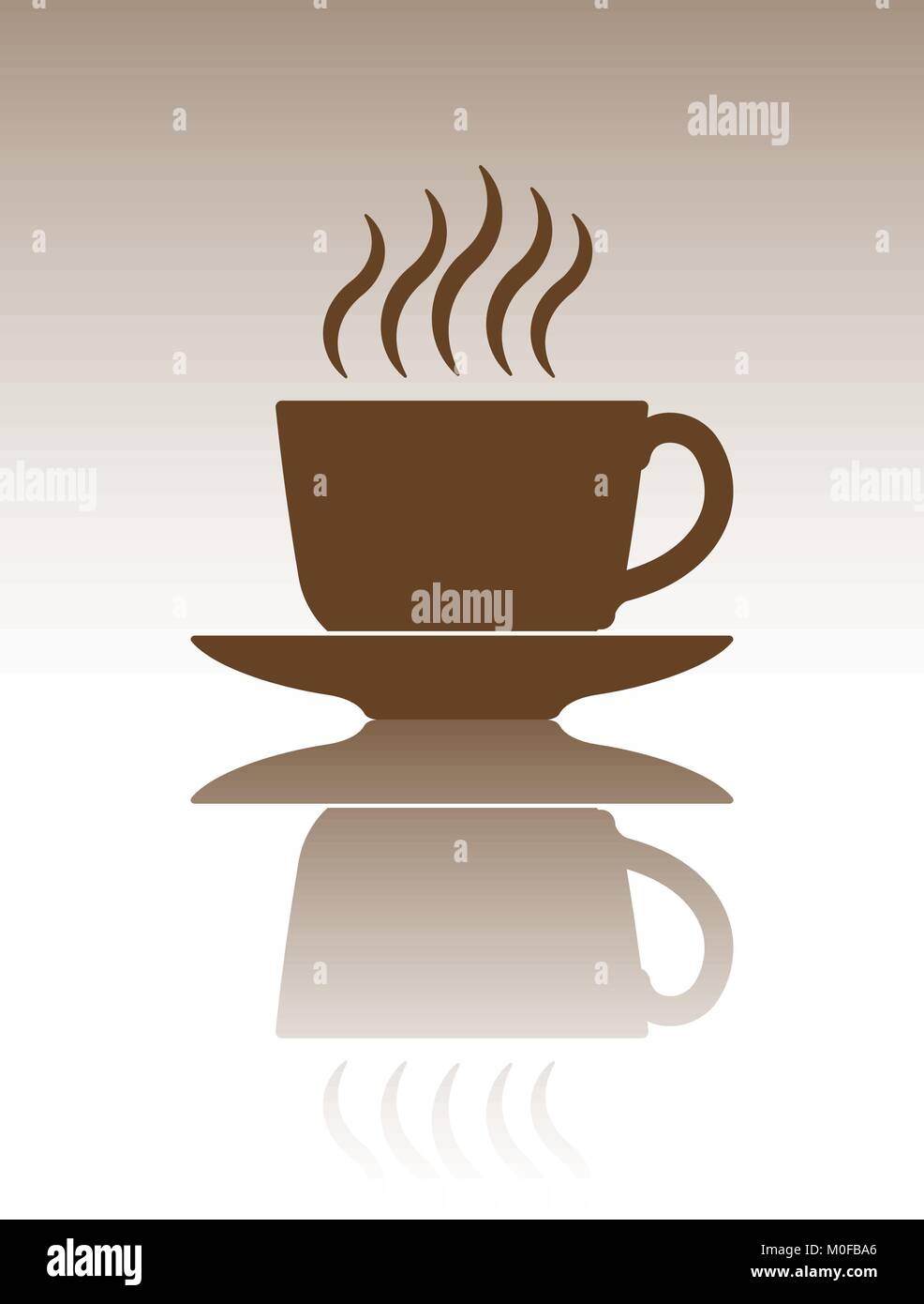 Abstract vector décoration avec tasse de café ou de thé avec miroir reflet  Image Vectorielle Stock - Alamy