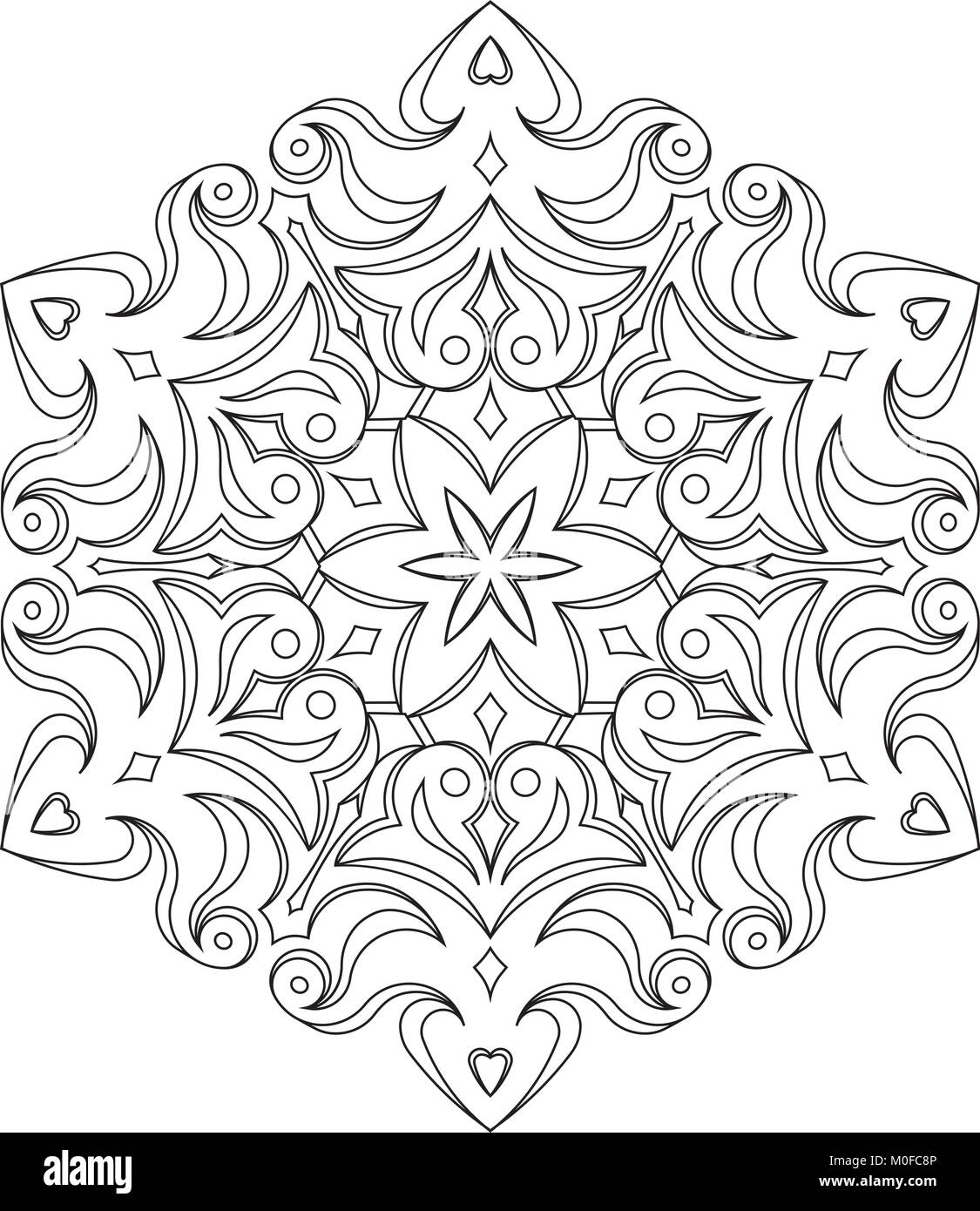 Abstract vector dentelle ronde design - mandala, élément décoratif Illustration de Vecteur