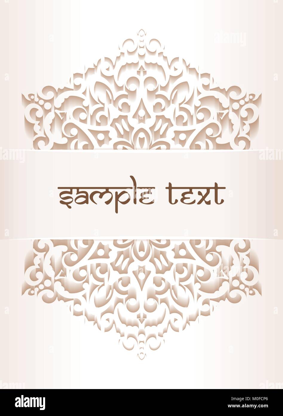 Abstract vector dentelle ronde design - mandala, élément décoratif avec copie-espace dans le style indien. Illustration de Vecteur