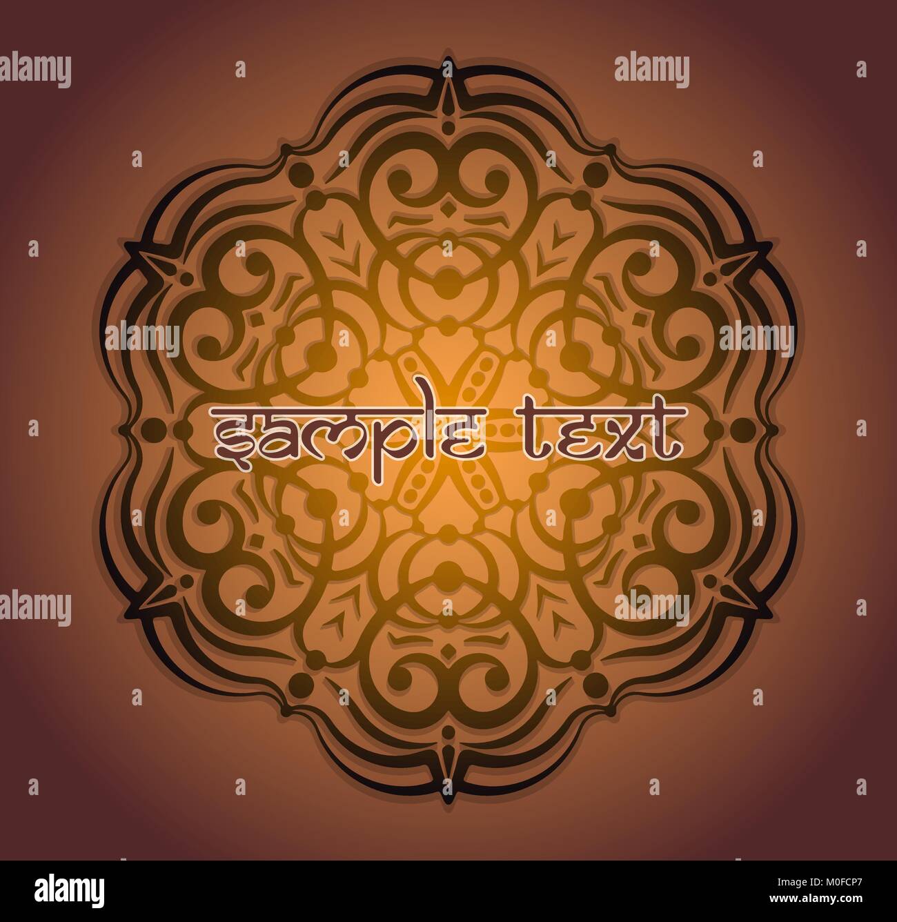 Abstract vector dentelle ronde design - mandala, élément décoratif avec copie-espace dans le style indien. Illustration de Vecteur