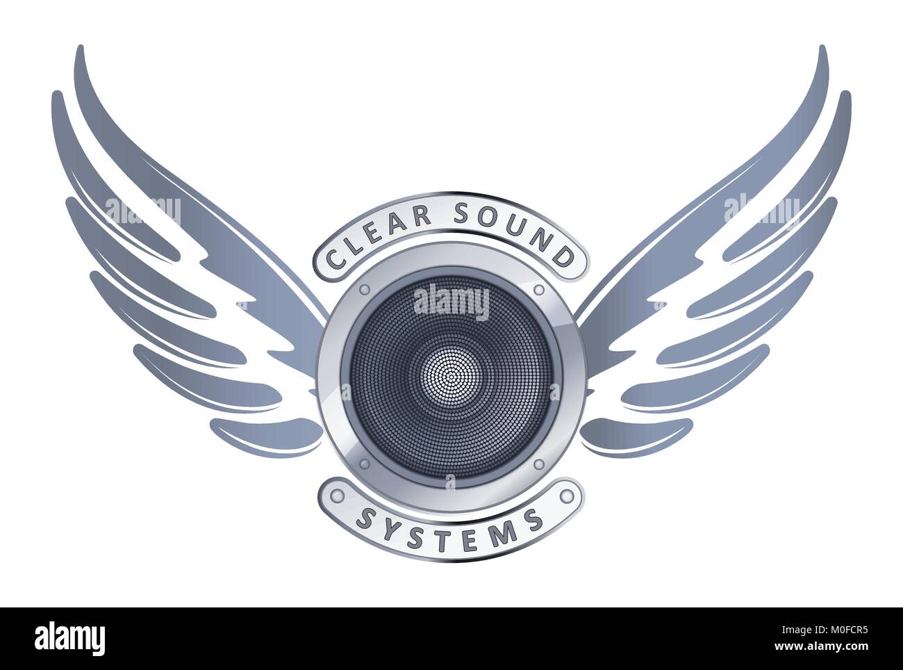 Abstract design avec le président. Les ailes et les légendes pour les systèmes d'un son clair ou logo decor Illustration de Vecteur