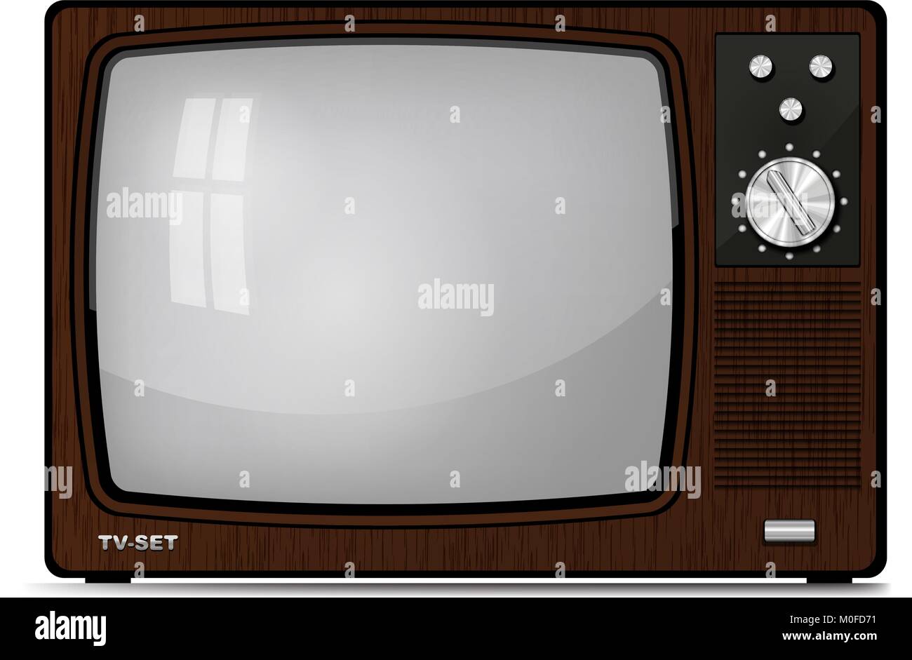 TV vintage réaliste. Illustration sur fond blanc pour la conception Illustration de Vecteur