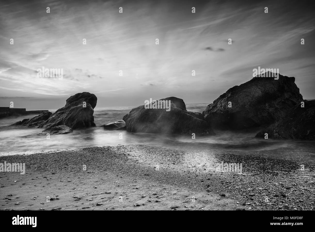 Lever du soleil sur la mer Banque D'Images