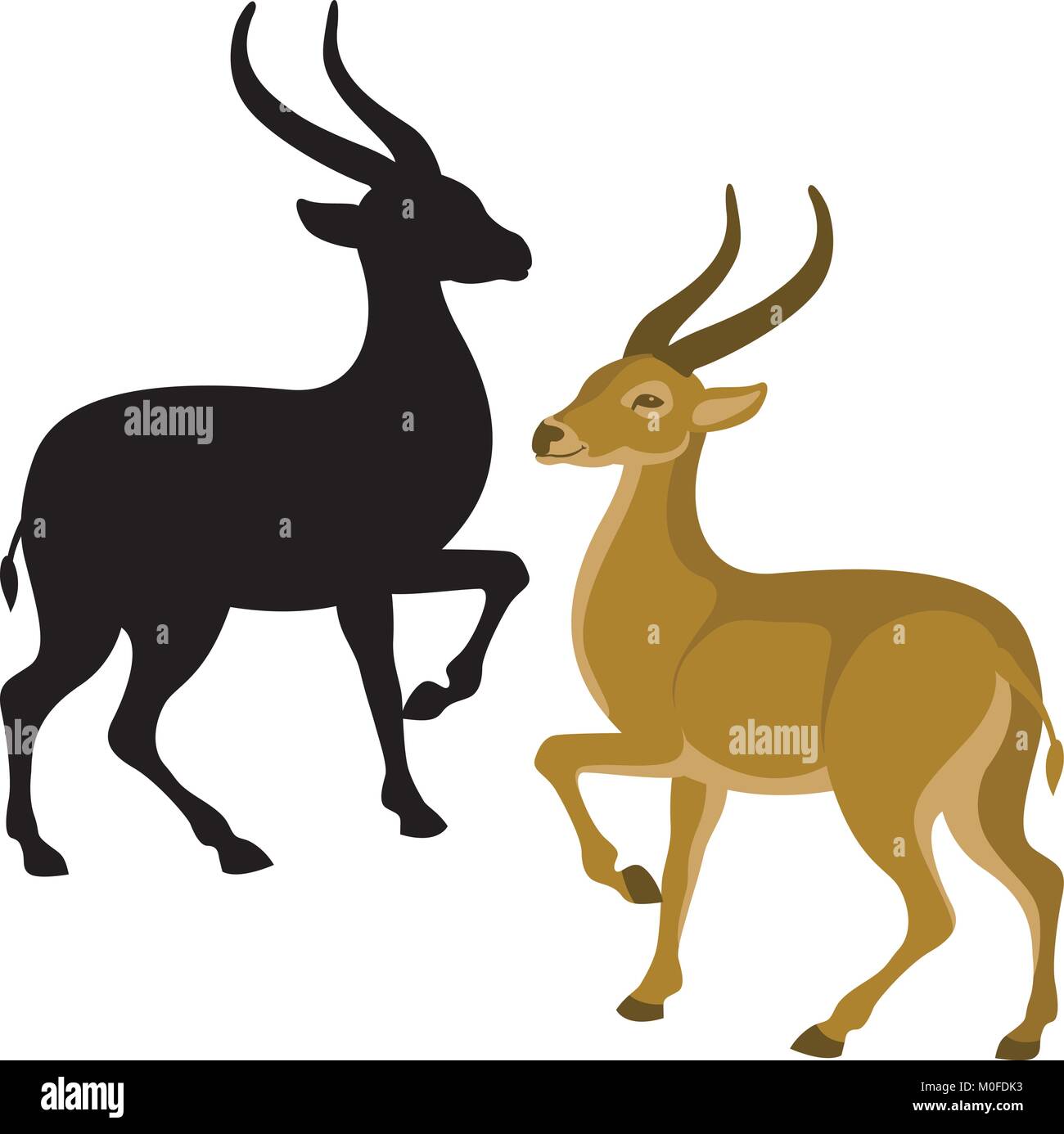 Illustration vecteur de l'antilope noire plat à côté de profil silhouette Illustration de Vecteur Illustration vecteur de l'antilope noire plat à côté de profil silhouette Illustration de Vecteur