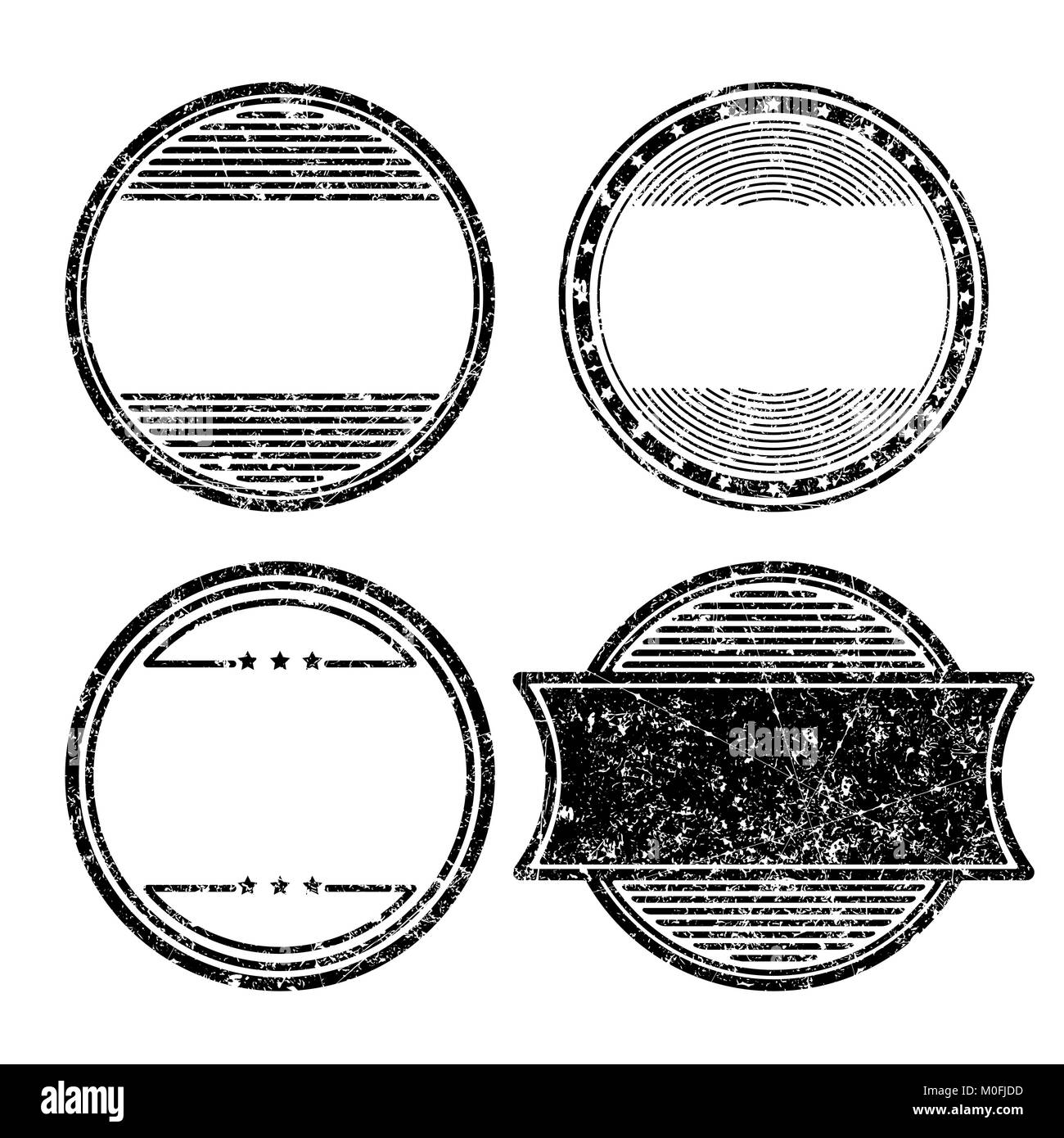 Ensemble de quatre timbres en caoutchouc pour modèles grunge Illustration de Vecteur