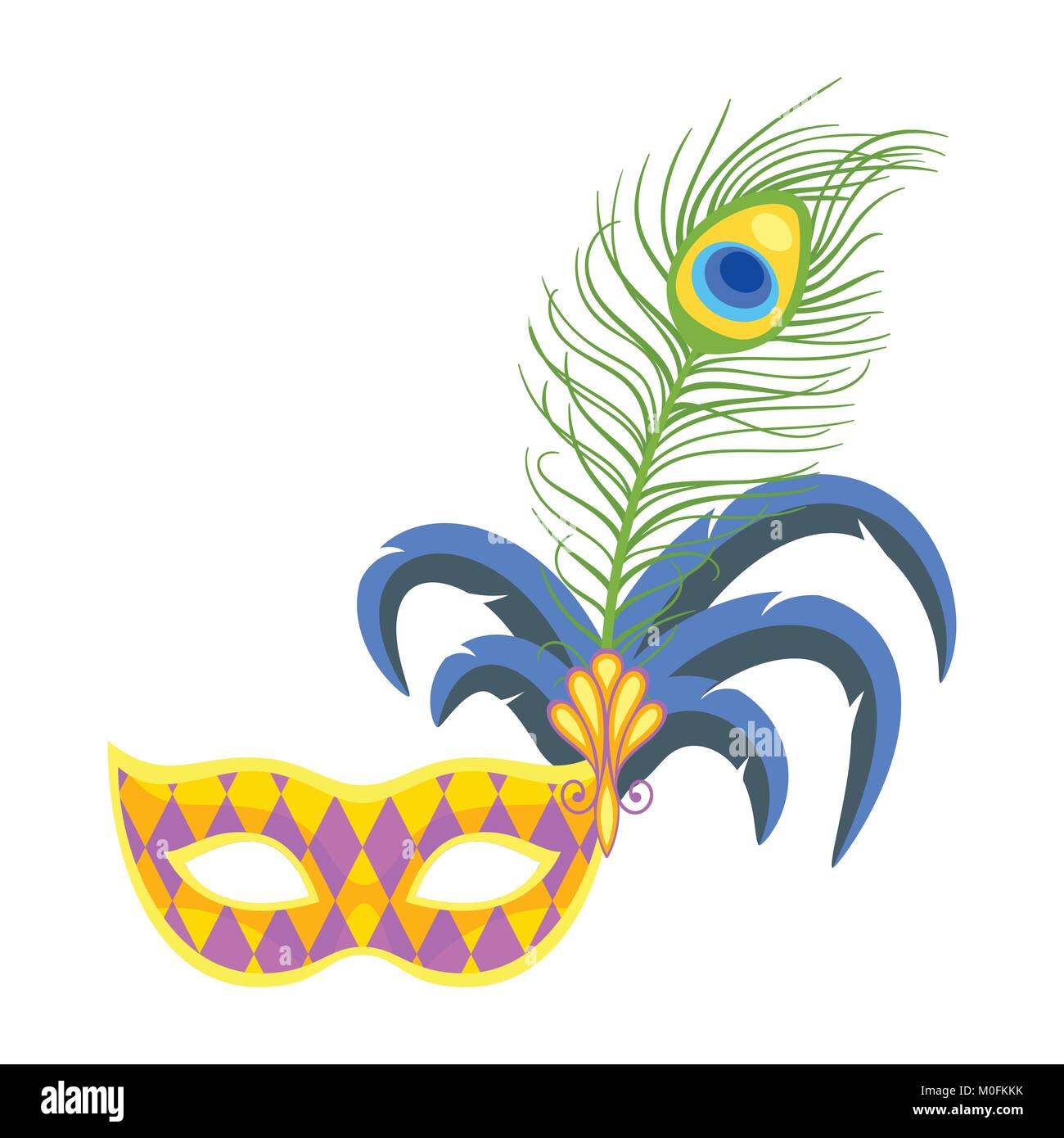 Masque de couleur Mardi Gras Illustration de Vecteur