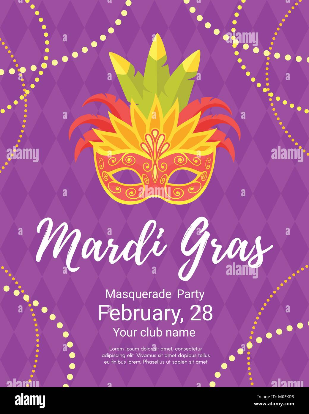 Pour l'affiche de Mardi Gras masquerade Illustration de Vecteur