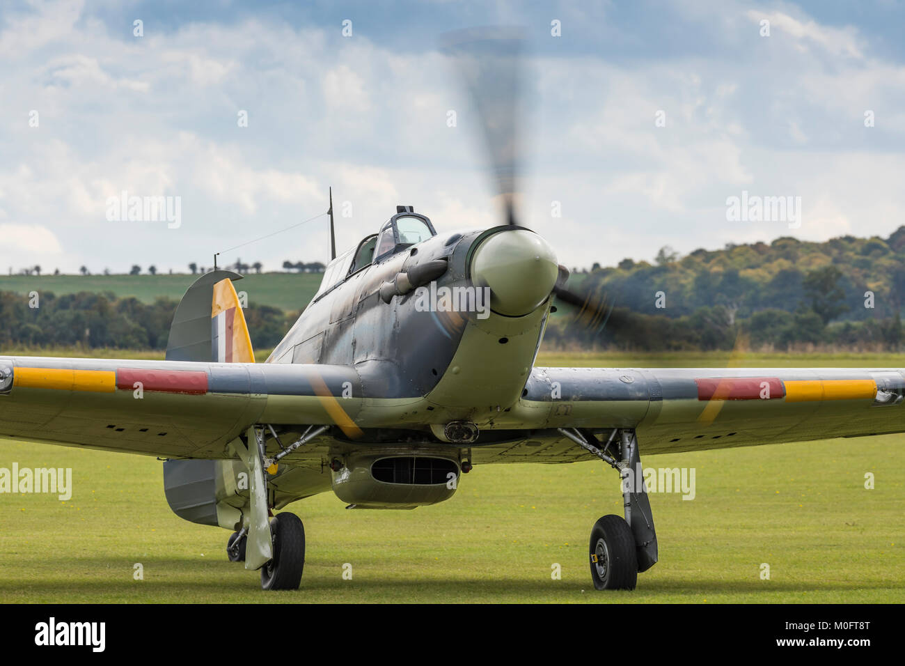 Hawker Hurricane taxer le 23 septembre 2017 à Duxford Cambridgeshire, Royaume-Uni Banque D'Images