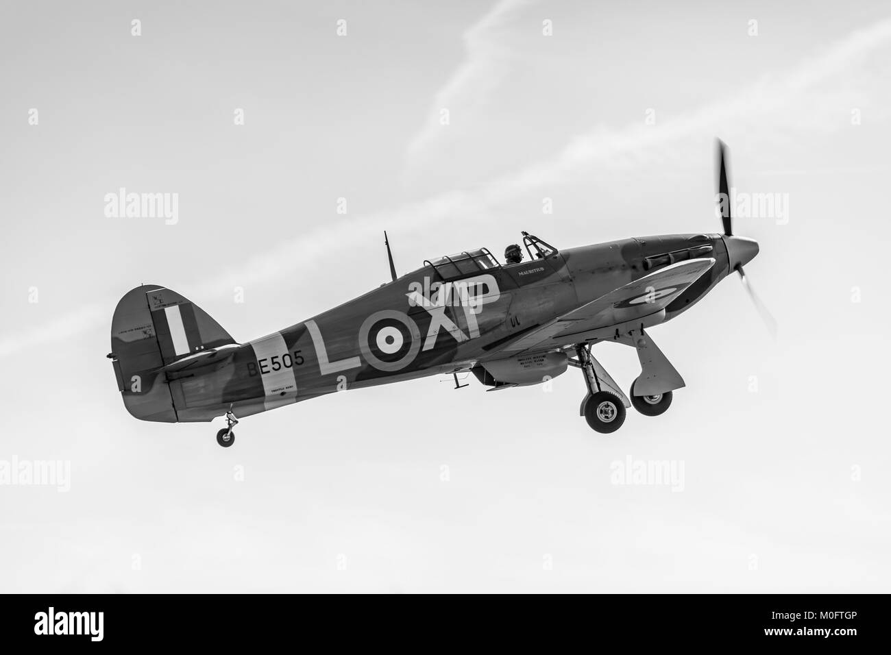 Hawker Hurricane qui décolle le 24 septembre 2017 à Duxford Cambridgeshire, Royaume-Uni Banque D'Images