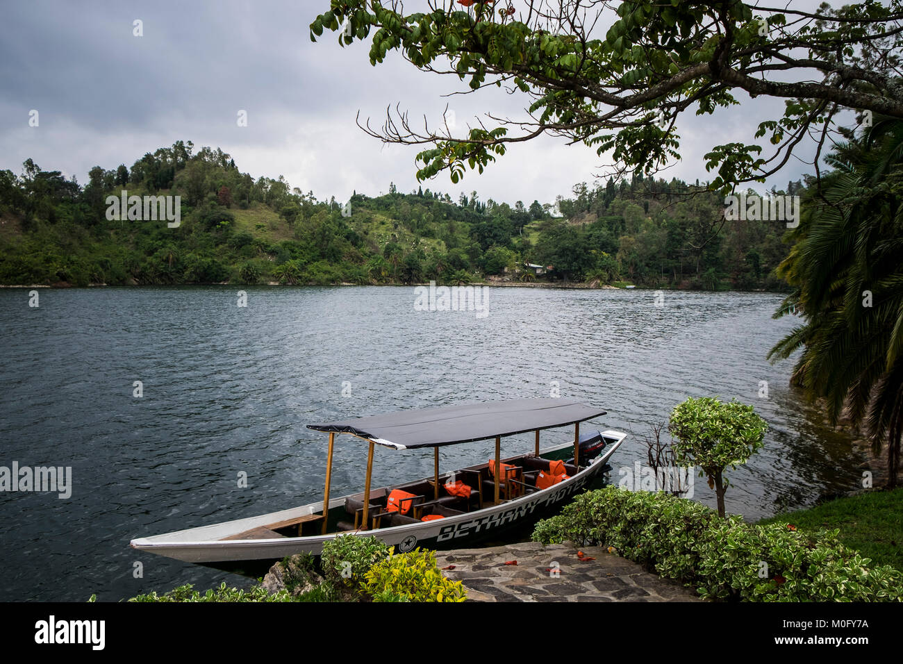 Le Rwanda, Kibuye, lac Kivu, paysage Banque D'Images