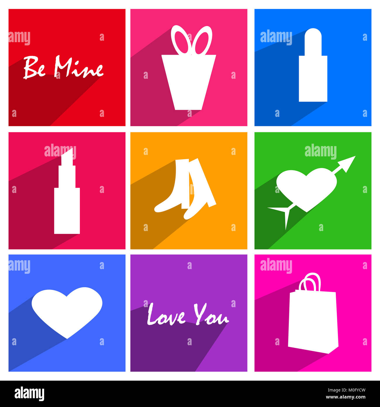 Illustration des éléments de fond de la Saint Valentin Banque D'Images