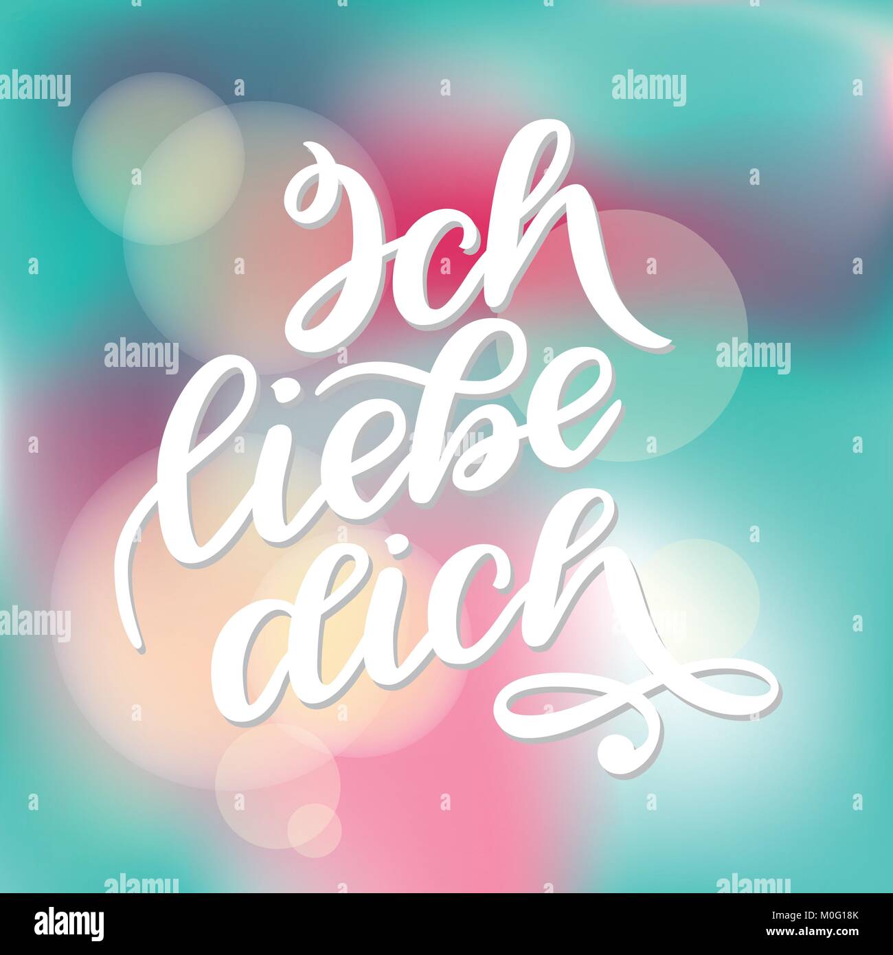 Ich Liebe Dich Declaration D Amour En Allemand Phrase Manuscrite Romantique Sur L Amour Lettrage A La Main A Valentines Day Design Carte Postale De Mariage Image Vectorielle Stock Alamy