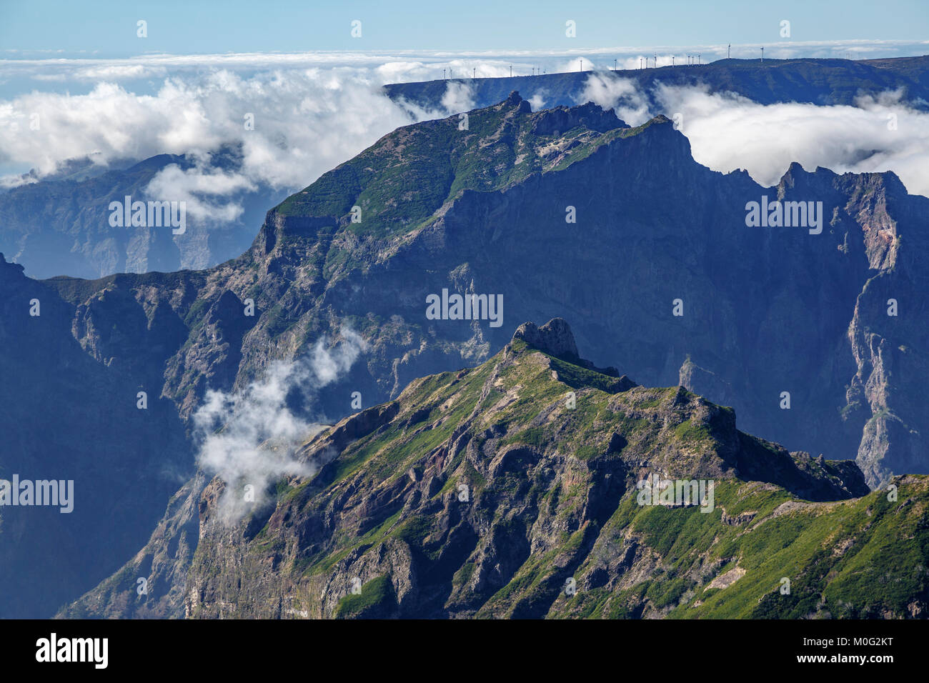 Vue depuis le sommet du Pico do Arieiro, Madère Banque D'Images