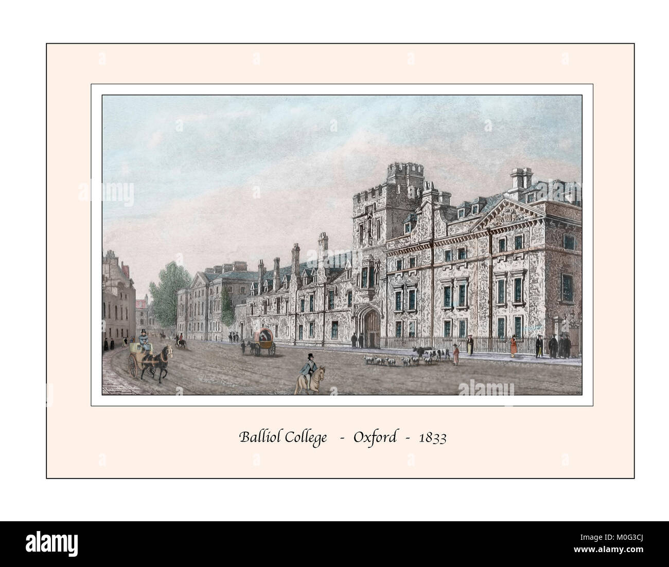 Au Balliol College Oxford Conception originale basée sur une gravure du xixe siècle Banque D'Images