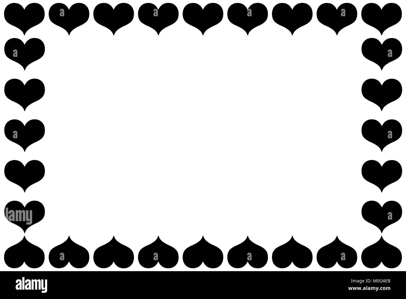 Cadres Coeur Vector Pattern Motif Noir Sur Fond Blanc Image Vectorielle Stock Alamy