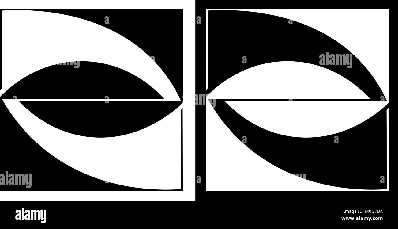 Abstract square et circle et isolé sur un fond sombre de logo d'entreprise conception Illustration de Vecteur
