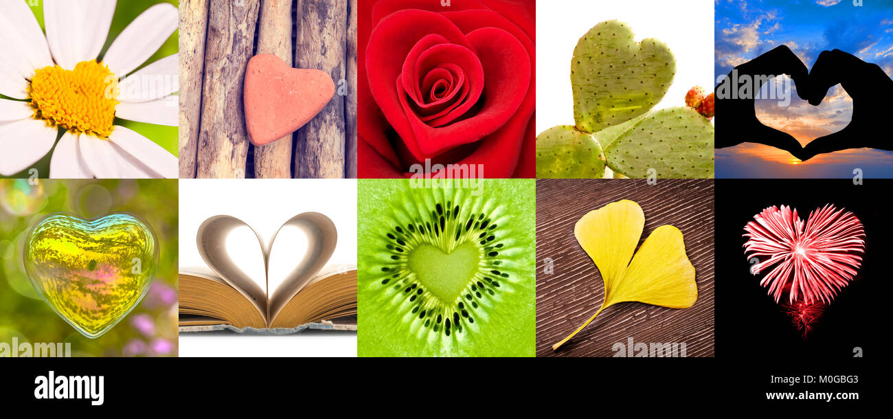Collection de coeurs, l'amour et la Saint-Valentin concept Banque D'Images