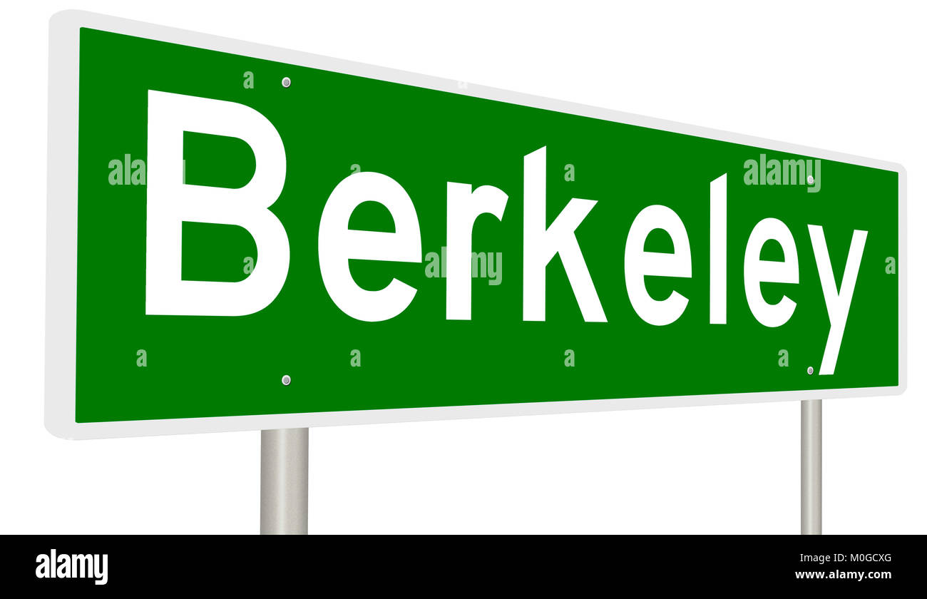 Un rendu 3D d'un panneau routier vert Banque D'Images